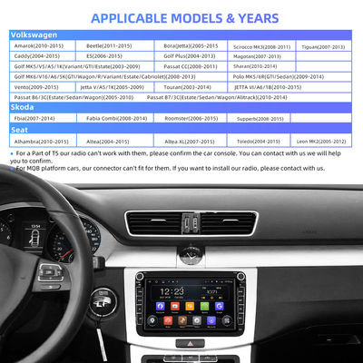 Dinar auto HD QLED 1280*720P de Radio 2 de la navegación GPS de Polo Car del golf de Skoda