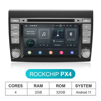Pantalla táctil del estéreo 1024*600P del coche de Android 11 del bravo de Fiat con la navegación GPS
